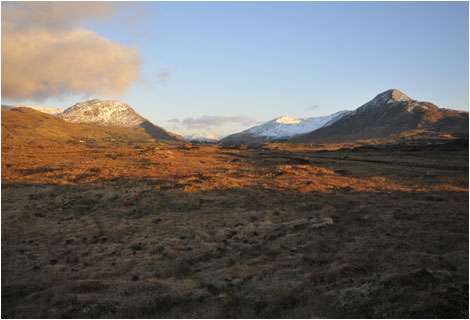 View of the Diamond and some of the Twelve Bens mountain range.